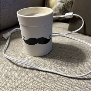 Scentsy White and Black Mustache Warmer